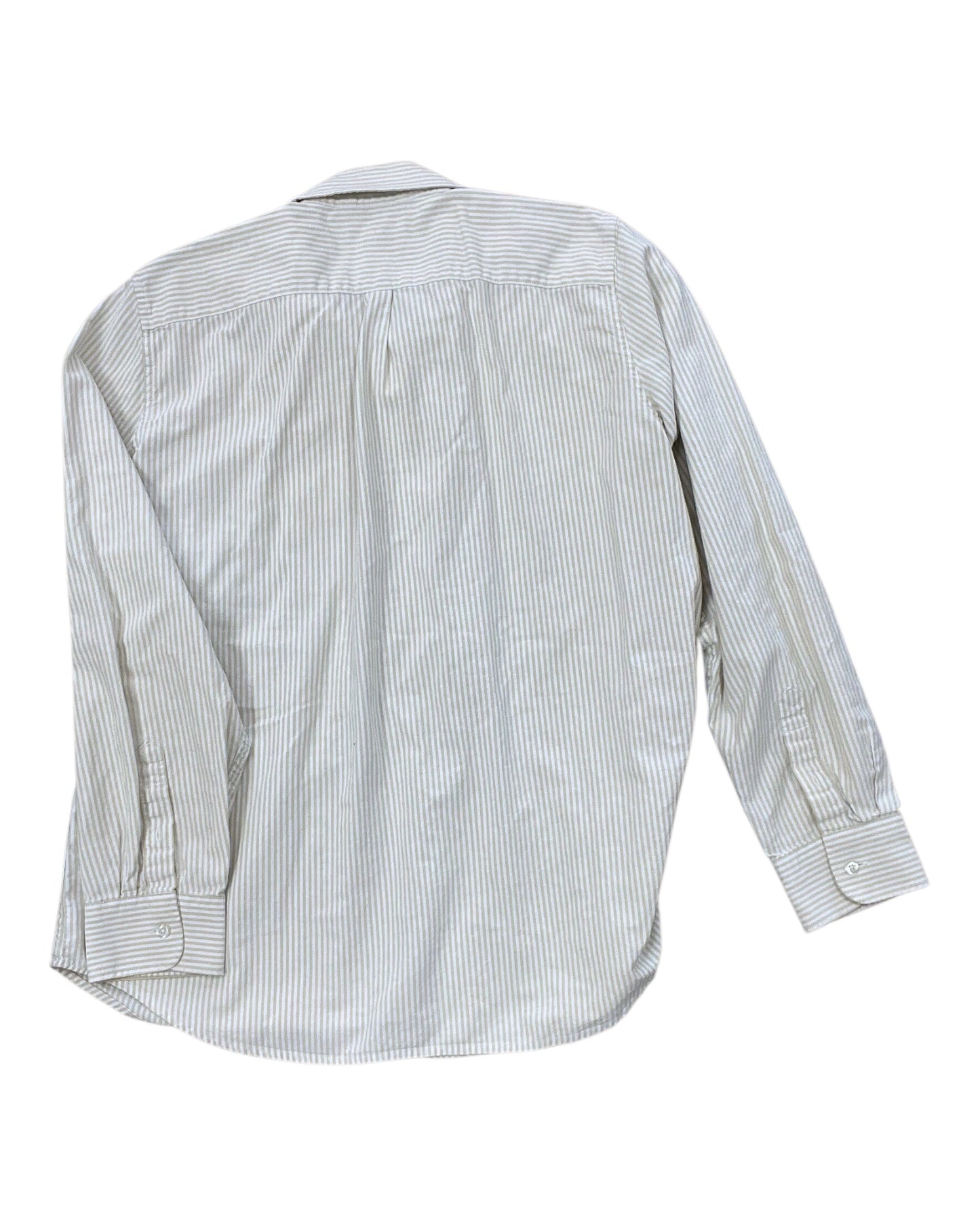 Blouse Ls By Lands End In Gold & White, Size:L