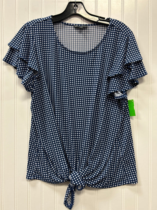 Top Ss By Adrianna Papell In Blue & White, Size:L
