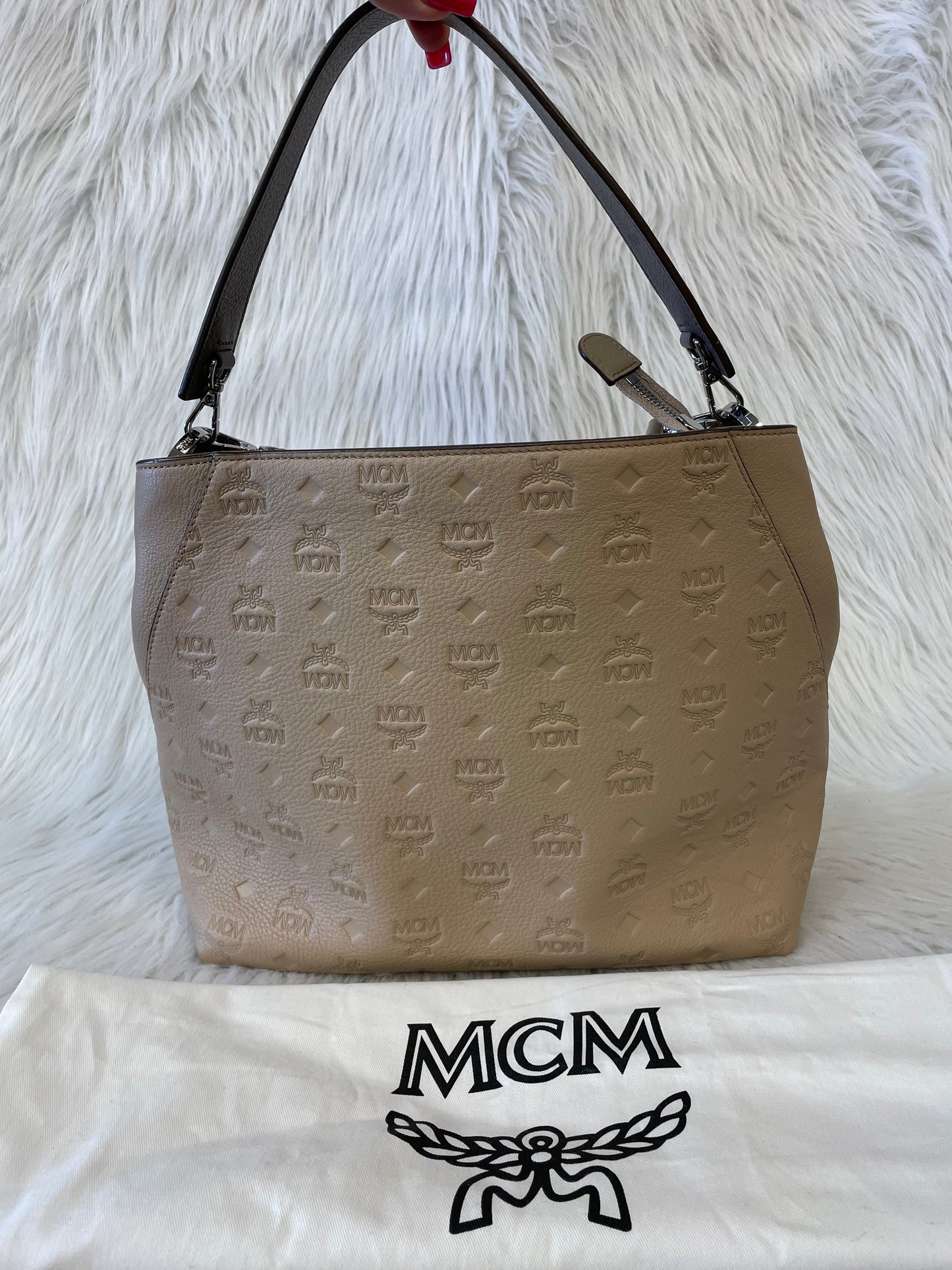 CROSSBODY LUXURY DESIGNER by MCM In TAN, Size: MEDIUM