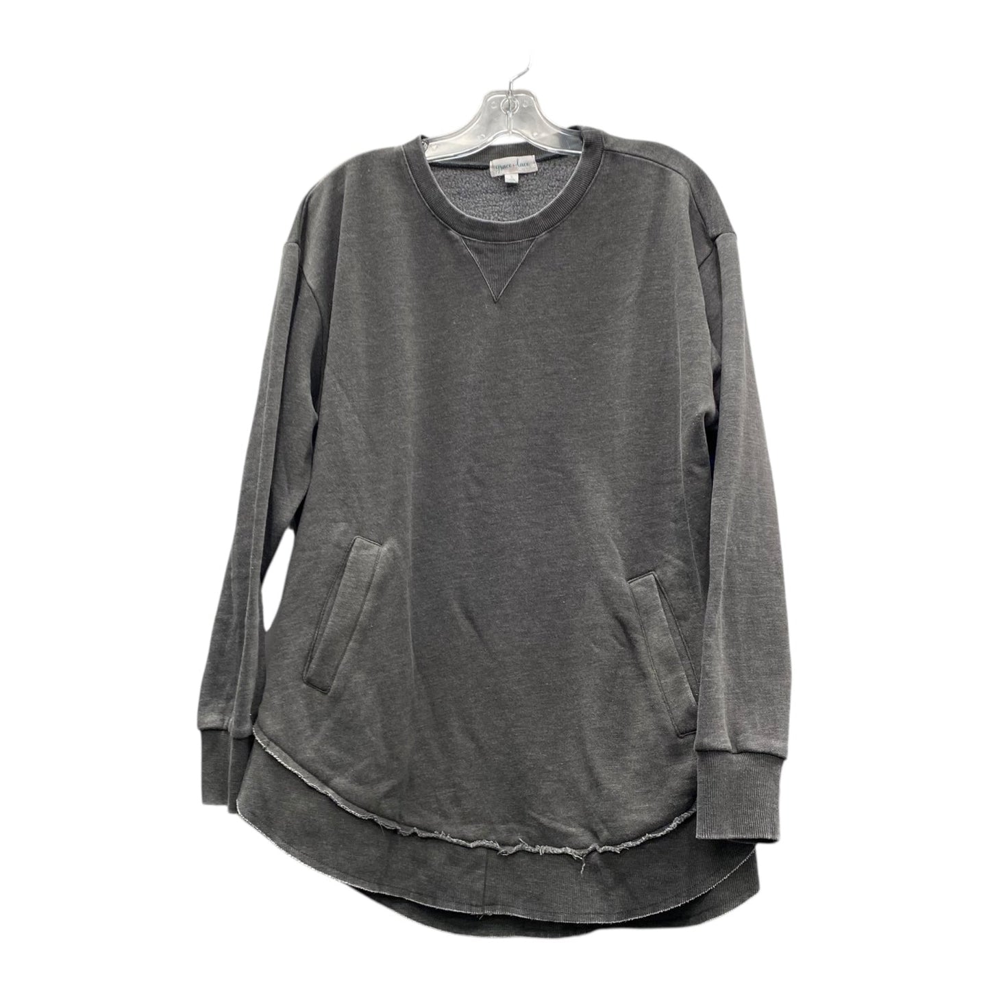 Sweatshirt Crewneck By Grace & Lace In Grey, Size:L