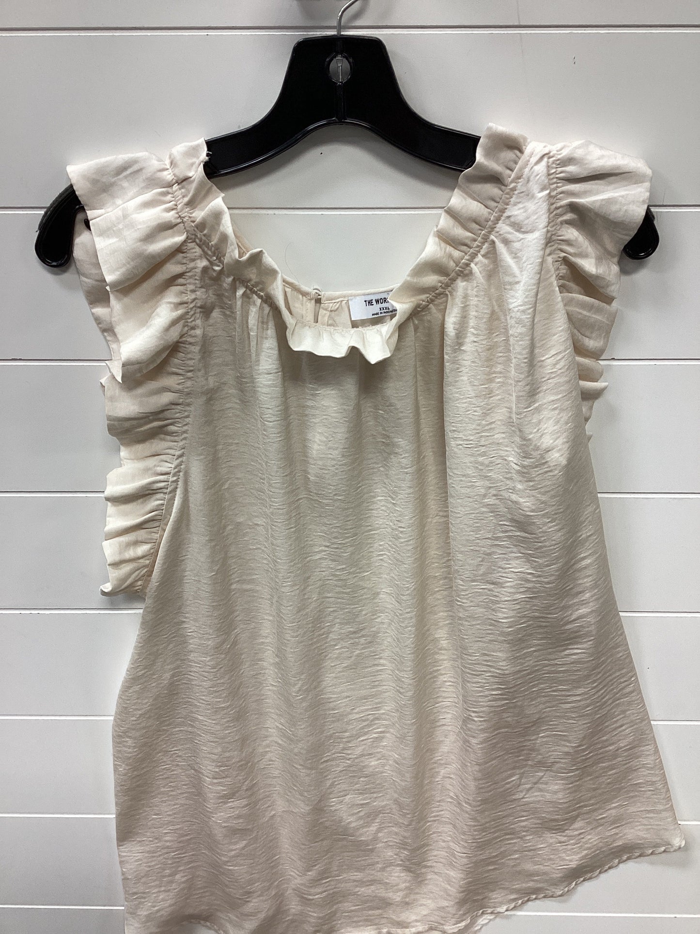 Top Sleeveless By Workshop In Cream, Size:2X