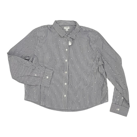 Blouse Ls By J. Crew In Striped Pattern, Size:L
