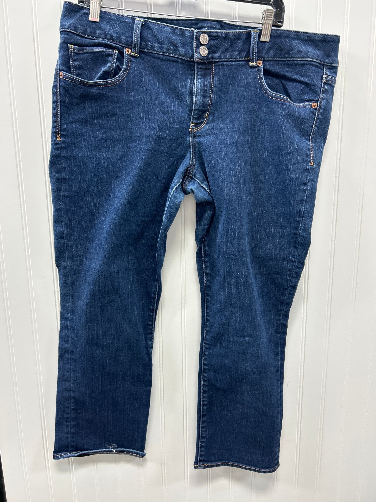 Jeans Straight By American Eagle In Blue Denim, Size:18