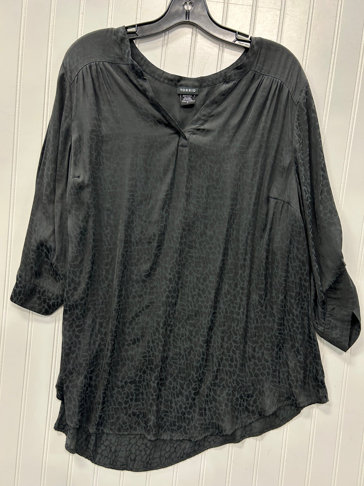 Top 2Pc 3/4 Sleeve By Torrid In Black, Size:2X