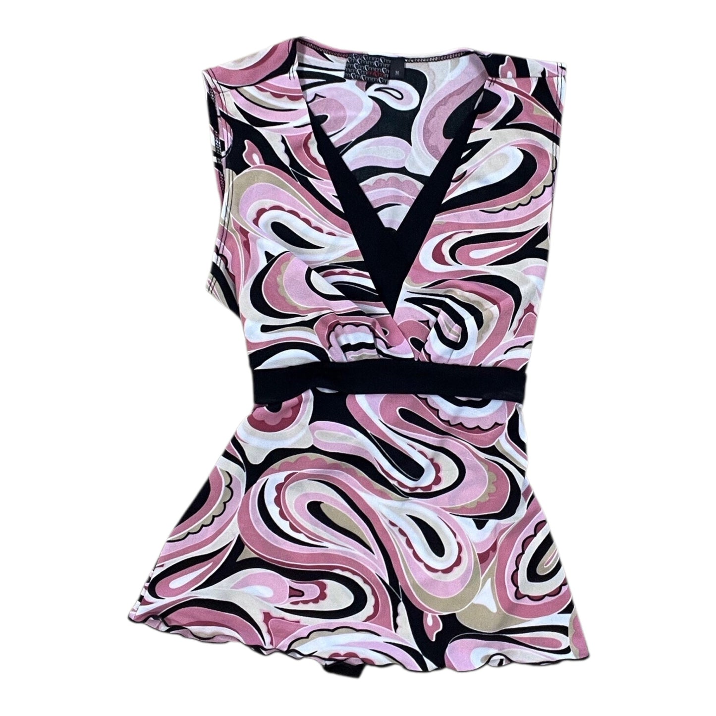 Top Sleeveless By Clothes Mentor In Black & Pink, Size:M