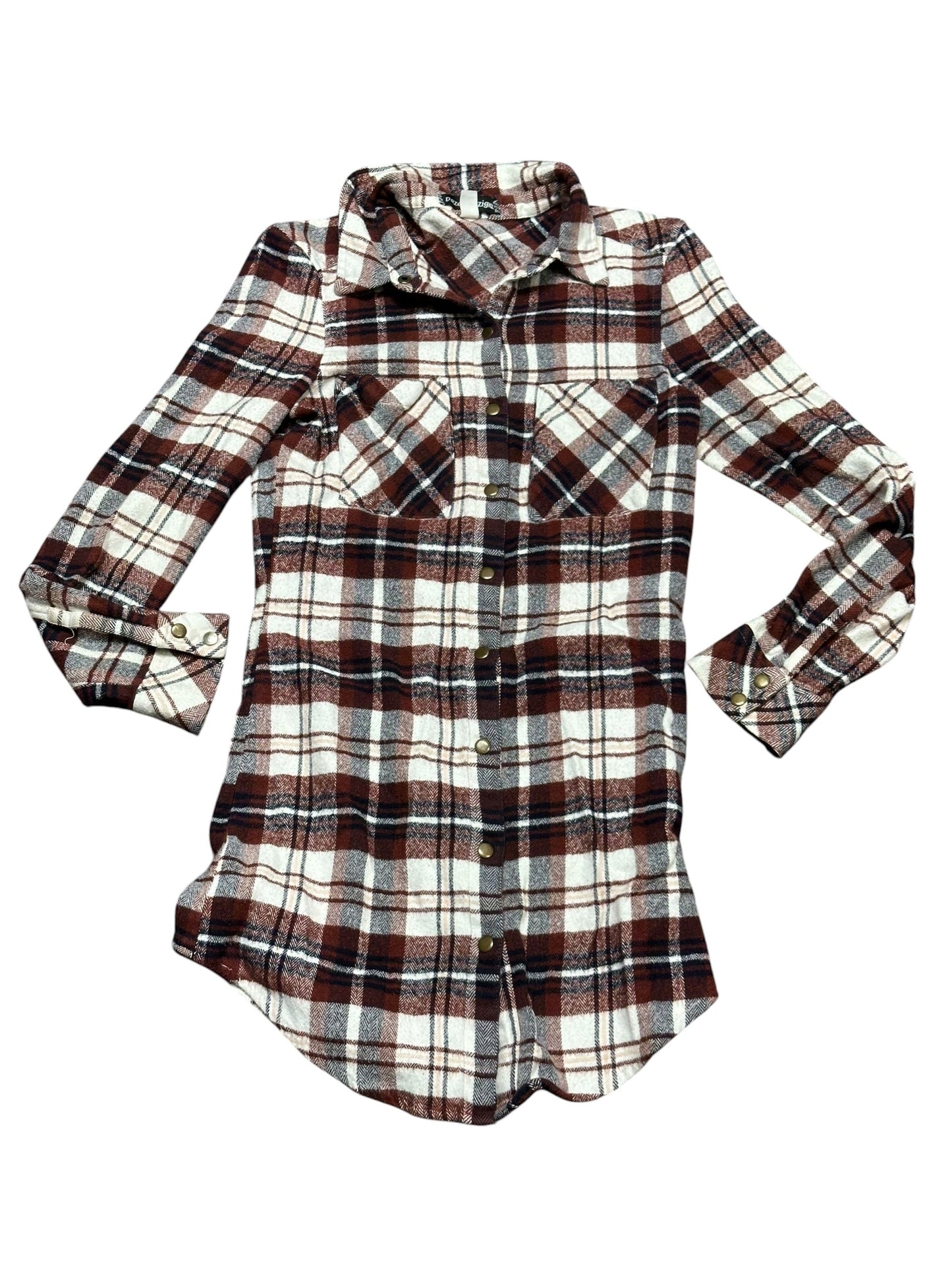 Top Ls By Clothes Mentor In Plaid Pattern, Size:S