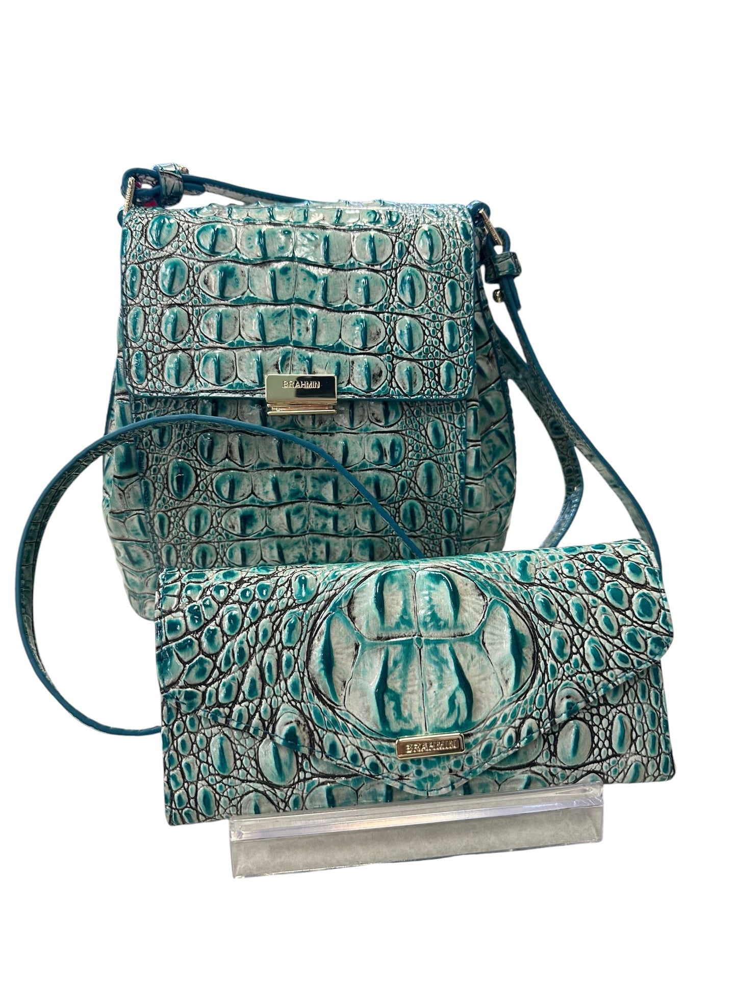 Crossbody Designer By Brahmin In Blue, Size:Small