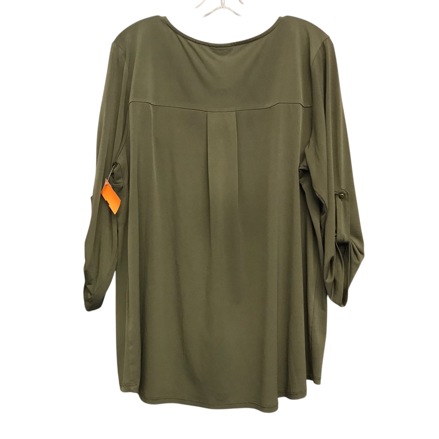 TOP LS by ROZ AND ALI In GREEN, Size: 1X