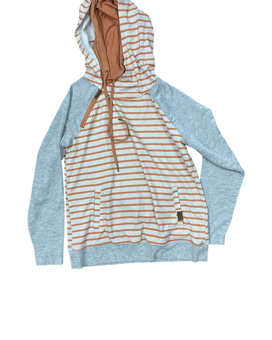 Sweatshirt Hoodie By Maurices In Grey & Orange, Size:S