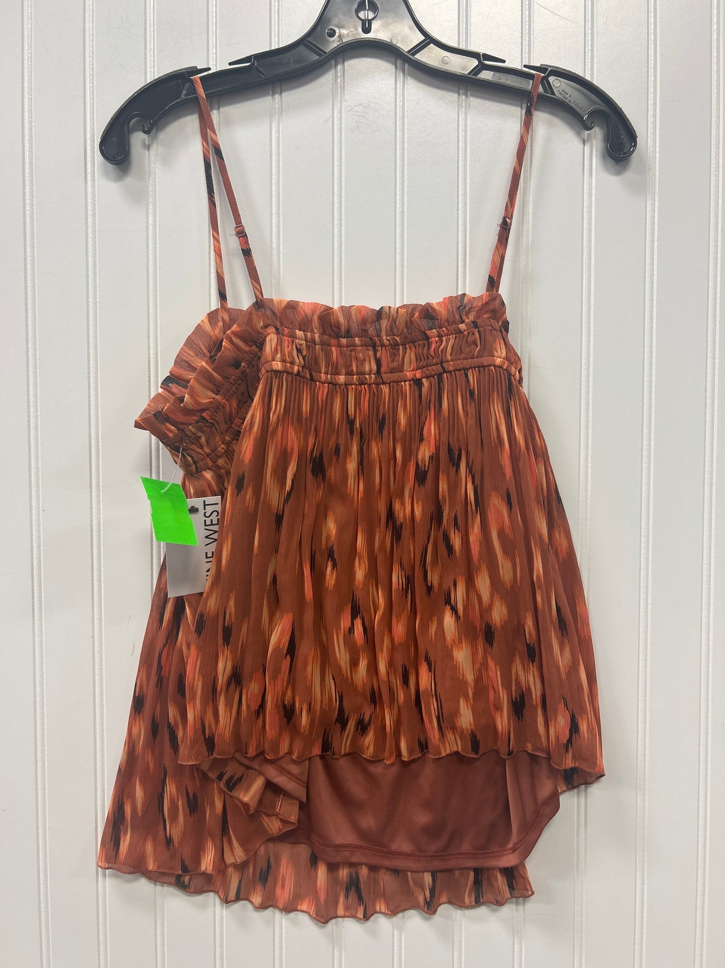 Blouse Sleeveless By Nine West In Orange, Size:M NWT