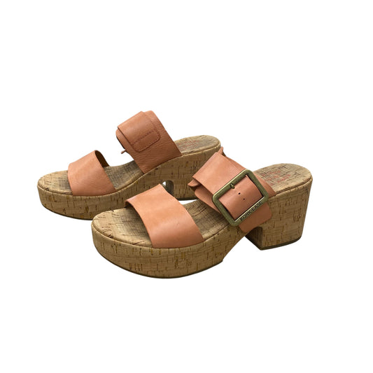 Sandals Heels Block By Kork Ease In Pink, Size:9