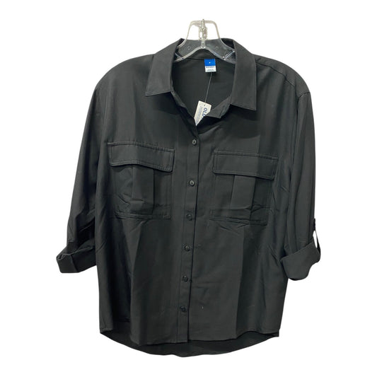 Blouse 3/4 Sleeve By Old Navy In Black, Size:S