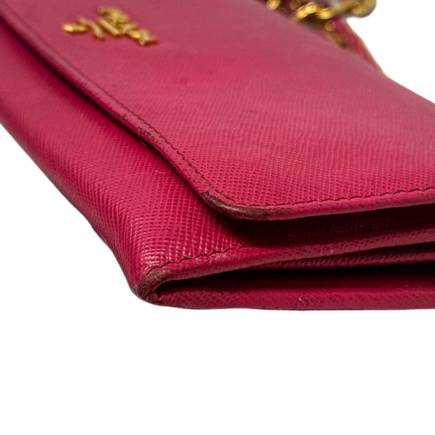 AS IS Saffiano Wallet On A Chain Crossbody Luxury Designer By Prada, Size: Small