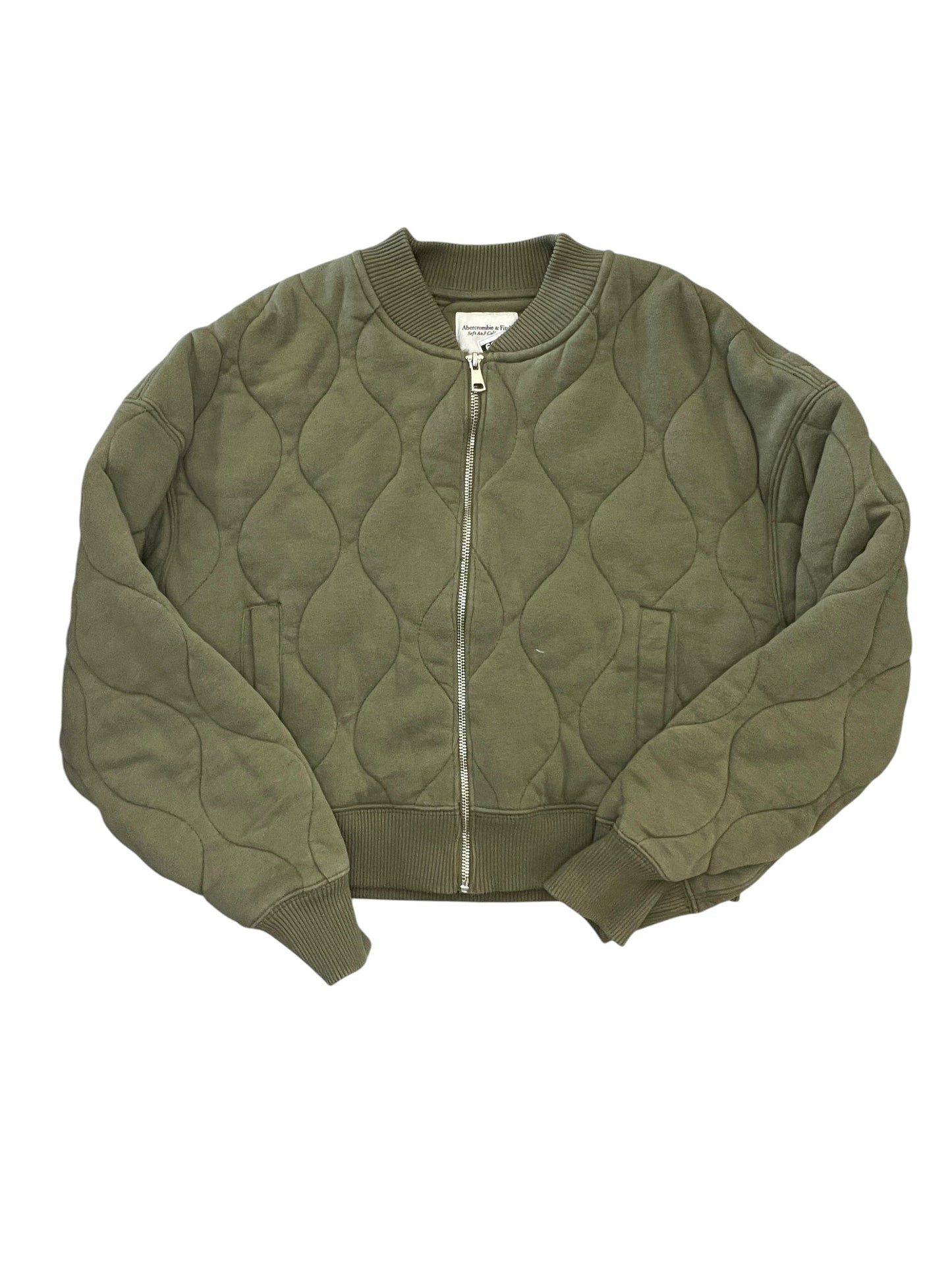 Jacket Puffer & Quilted By Abercrombie And Fitch In Green, Size:M