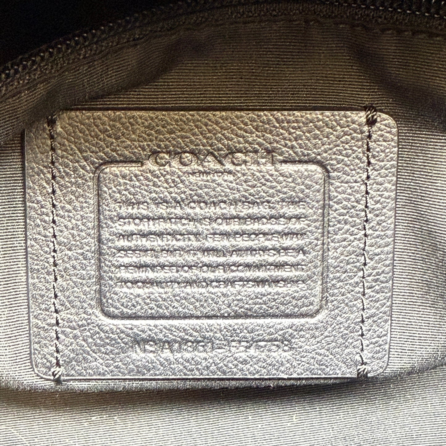 Perry Leather Business Tote Designer By Coach, Size: Large