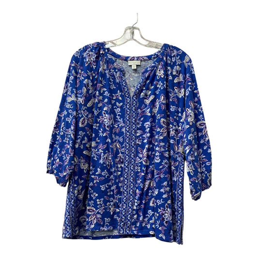 Top 3/4 Sleeve By J. Jill In Blue, Size:Xl