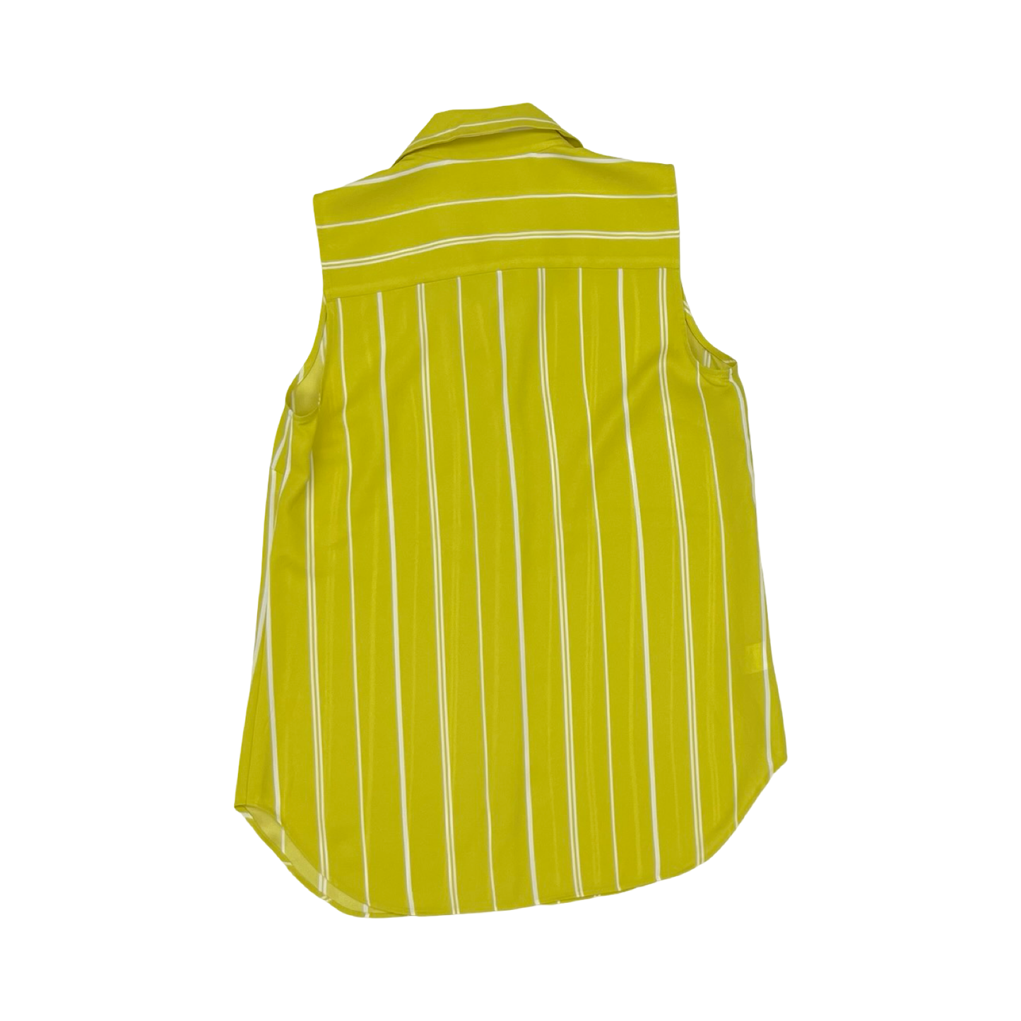 Blouse Sleeveless By Ann Taylor In White & Yellow, Size:Xs