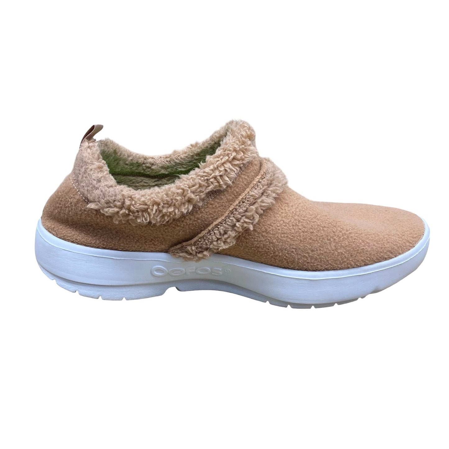 Shoes Flats By Oofos In Brown & Green, Size:9
