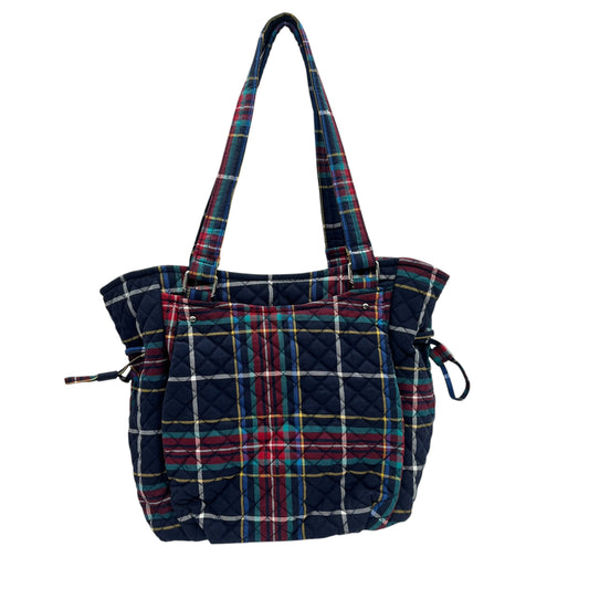 Handbag By Vera Bradley In Plaid Pattern, Size:Medium