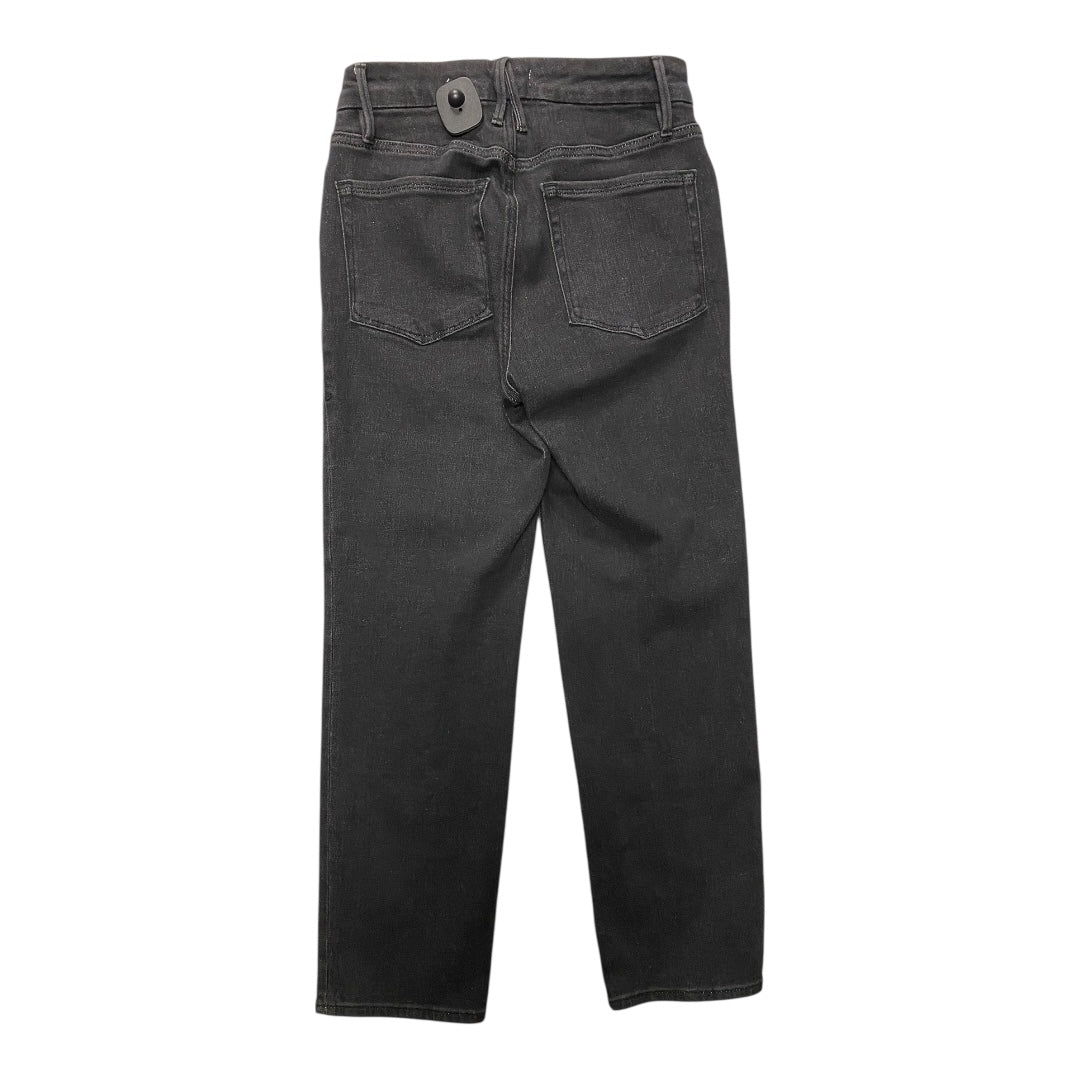 Jeans Straight By Good American In Black Denim, Size:6