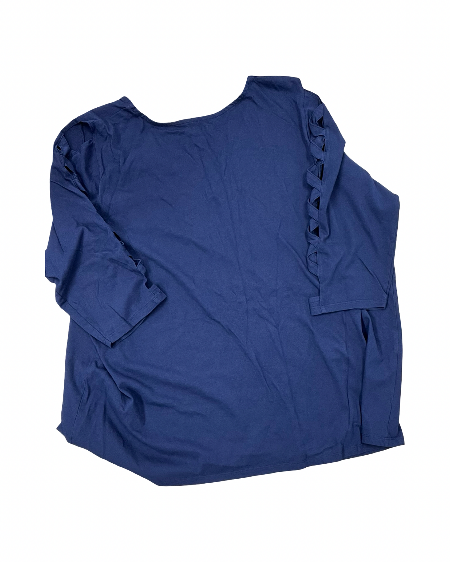 Top 3/4 Sleeve By Romans In Navy, Size:2X