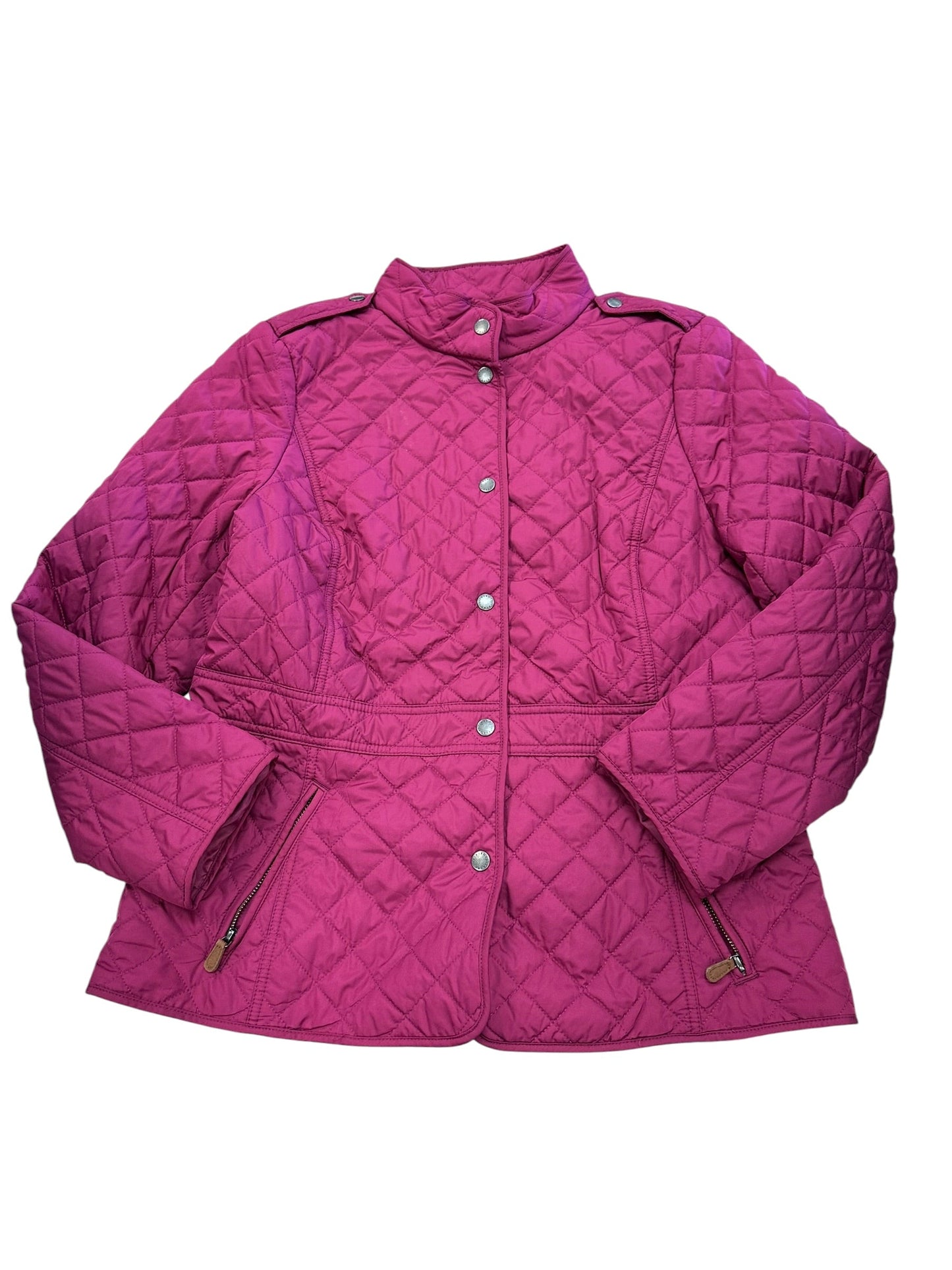 Jacket Puffer & Quilted By Talbots In Maroon, Size:L