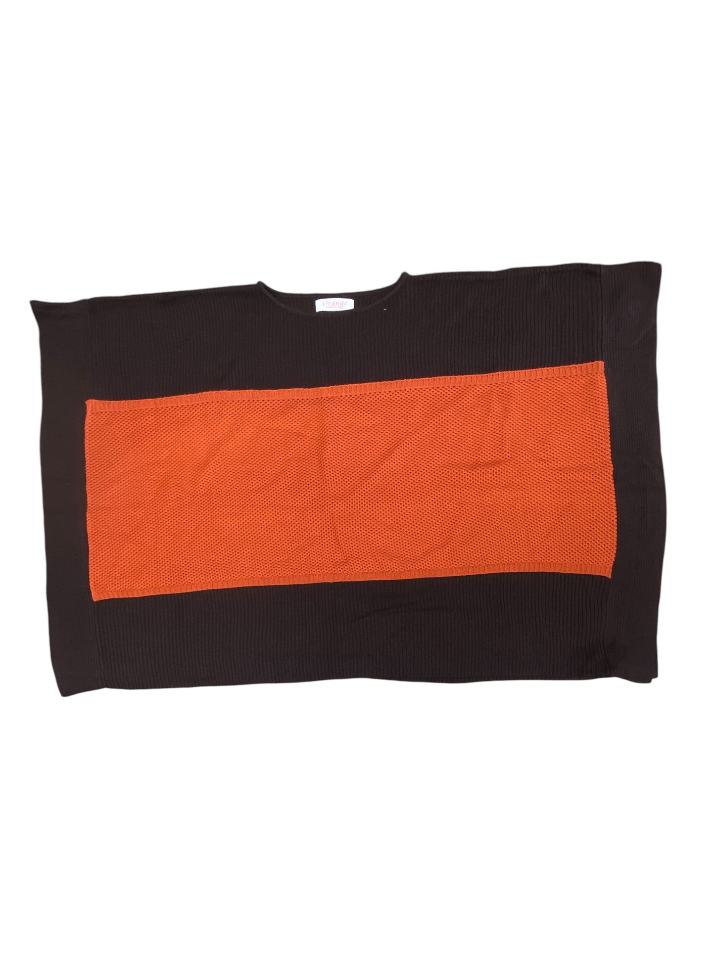 Poncho By Orange Fashion Village In Brown & Orange, Size:Osfm