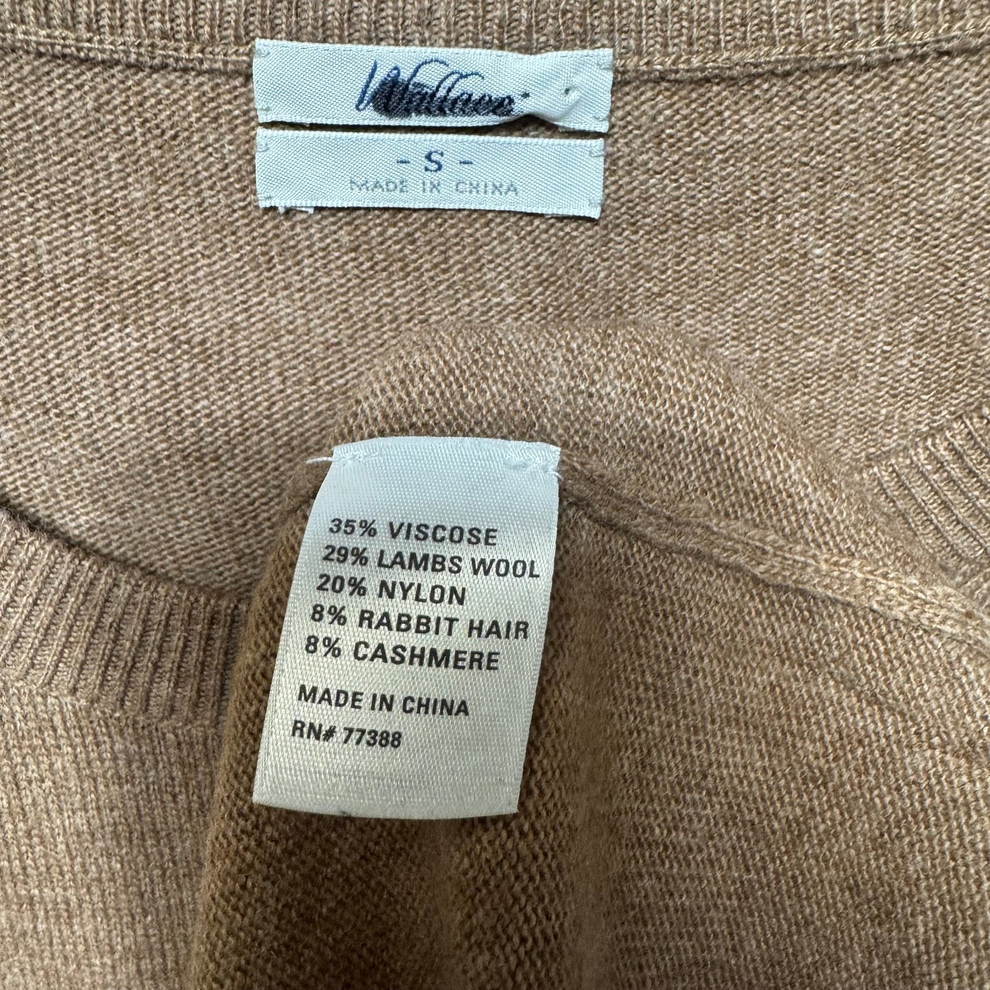 Short Sleeve Sweater Tunic By Wallace In Tan, Size: S