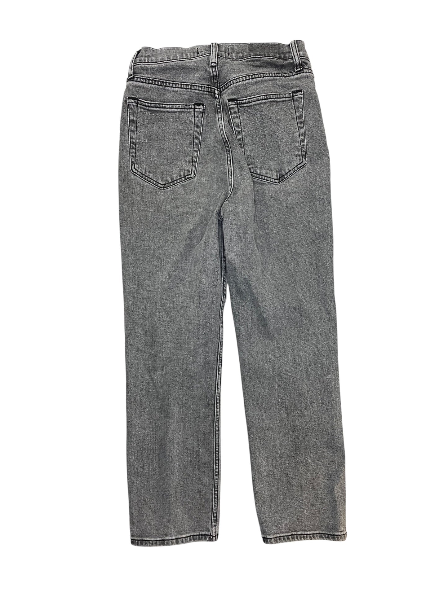 Jeans Straight By Abercrombie And Fitch In Black Denim, Size:6