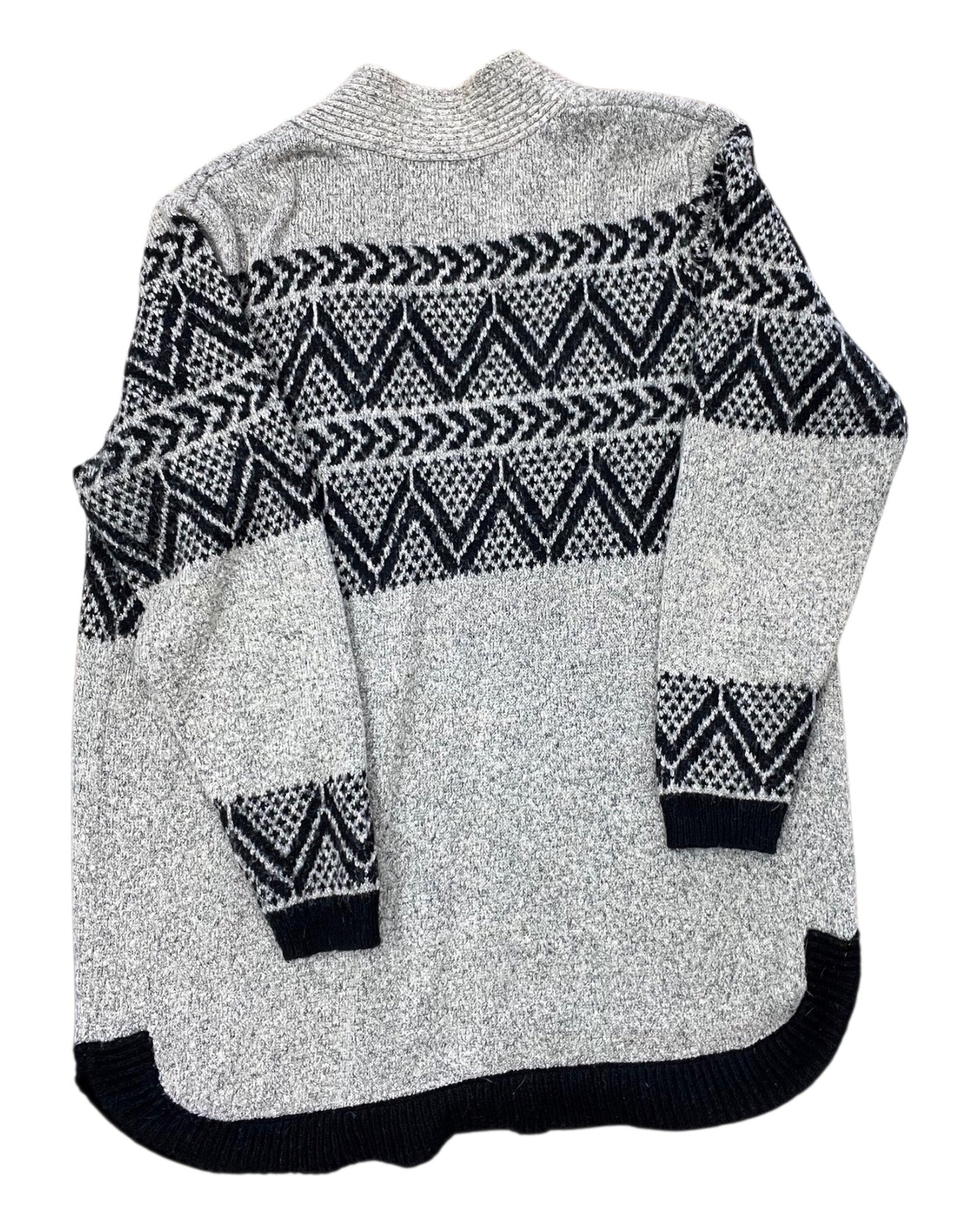 Sweater Cardigan By Natural Reflections In Black & Tan, Size:Xl
