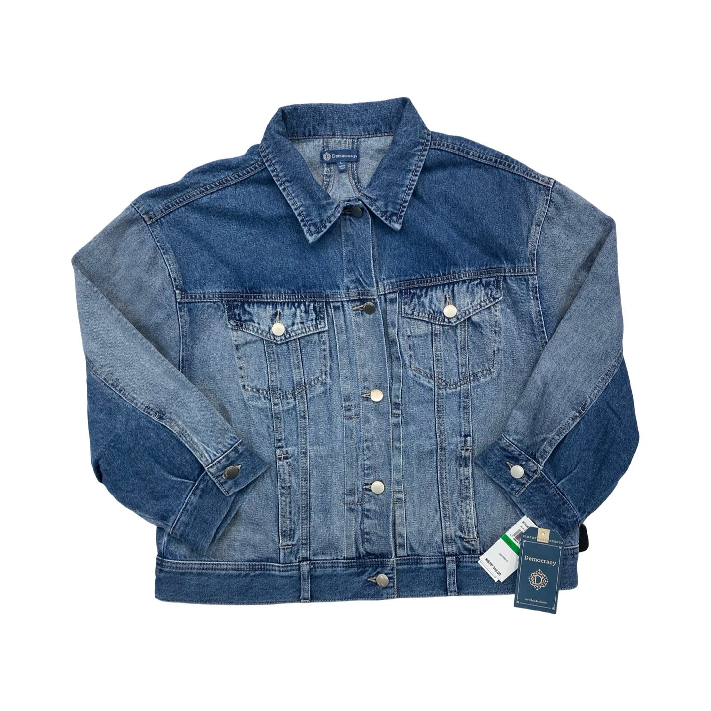 Jacket Denim By Democracy In Blue Denim, Size:L