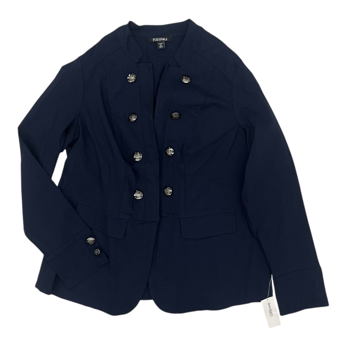 Blazer By Roz And Ali In Navy, Size:1X