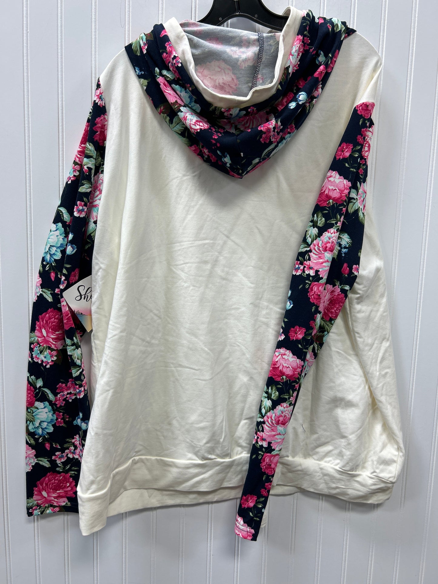 Sweatshirt Hoodie By Cmc In White, Size:1X