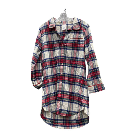 Blouse Ls By Vineyard Vines In Plaid Pattern, Size:M