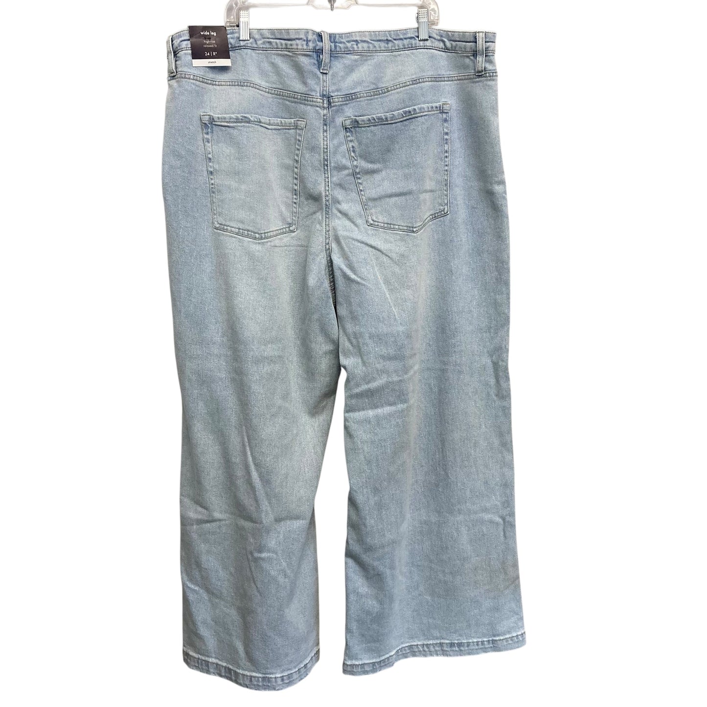 Jeans Wide Leg By Ava & Viv In Blue Denim, Size:24