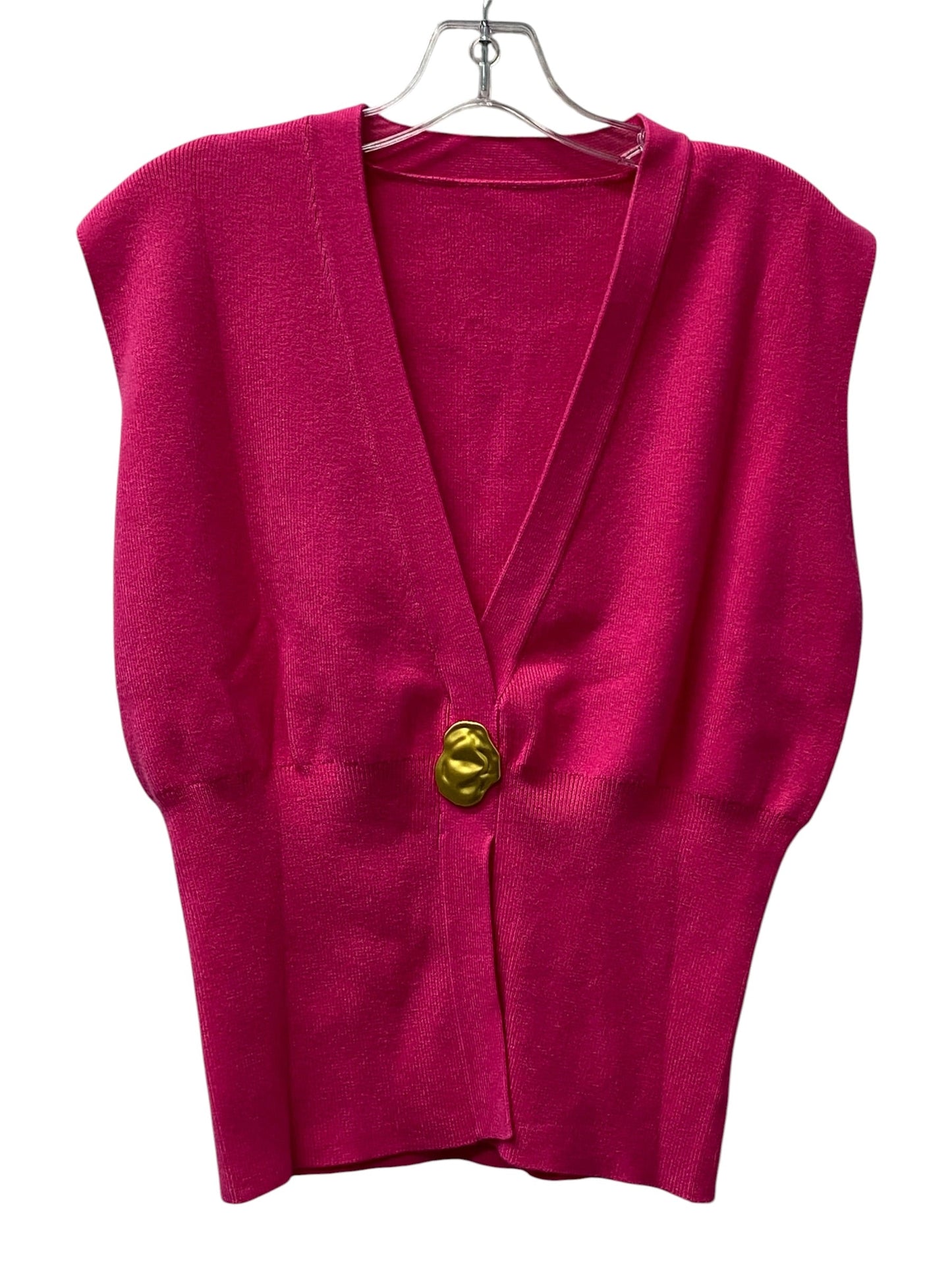 Vest Sweater By Commense In Pink, Size:S