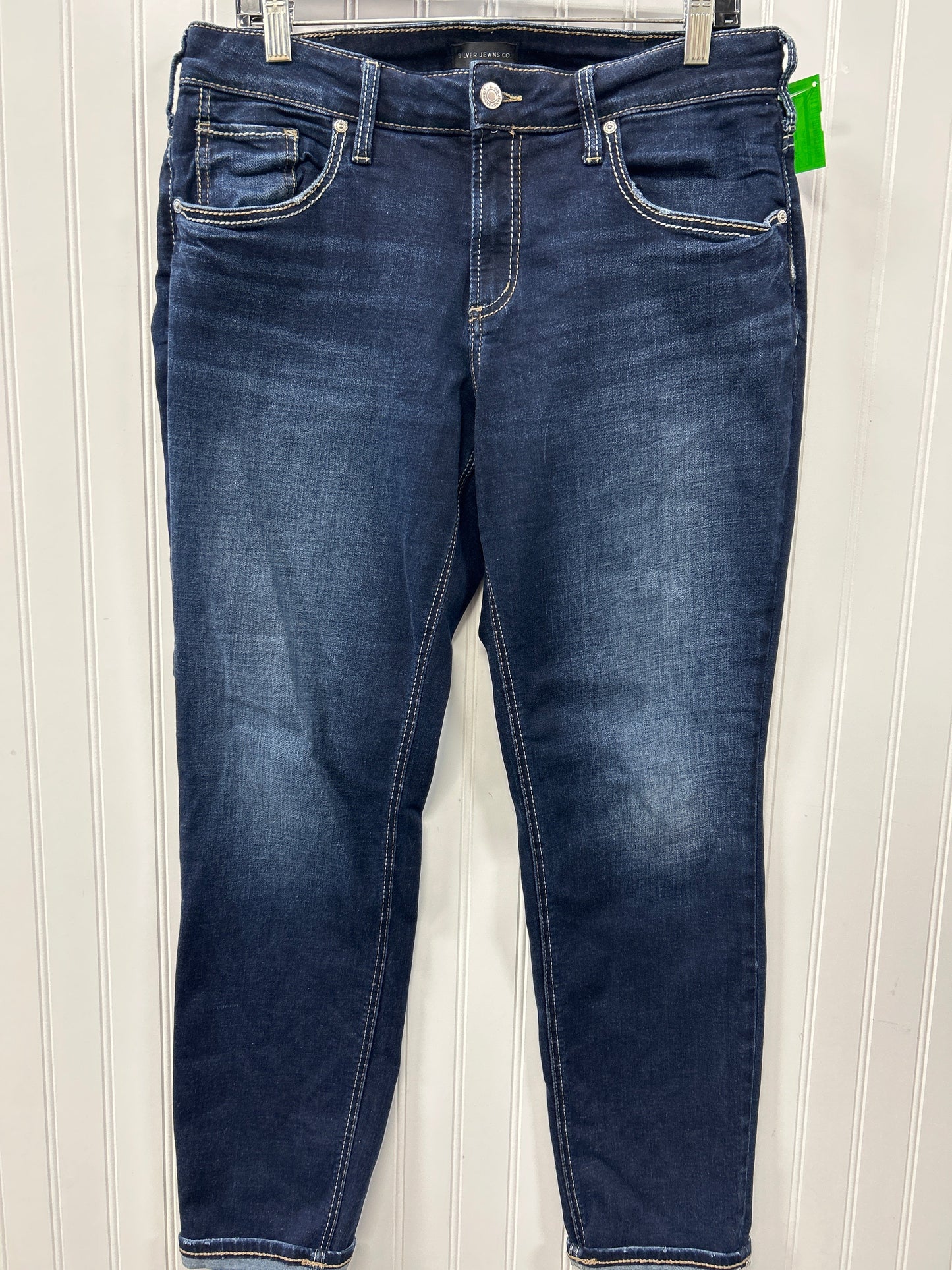 Jeans Straight By Silver In Blue Denim, Size:12L