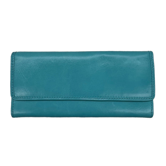 BLUE WALLET LEATHER by HOBO INTL Size:MEDIUM