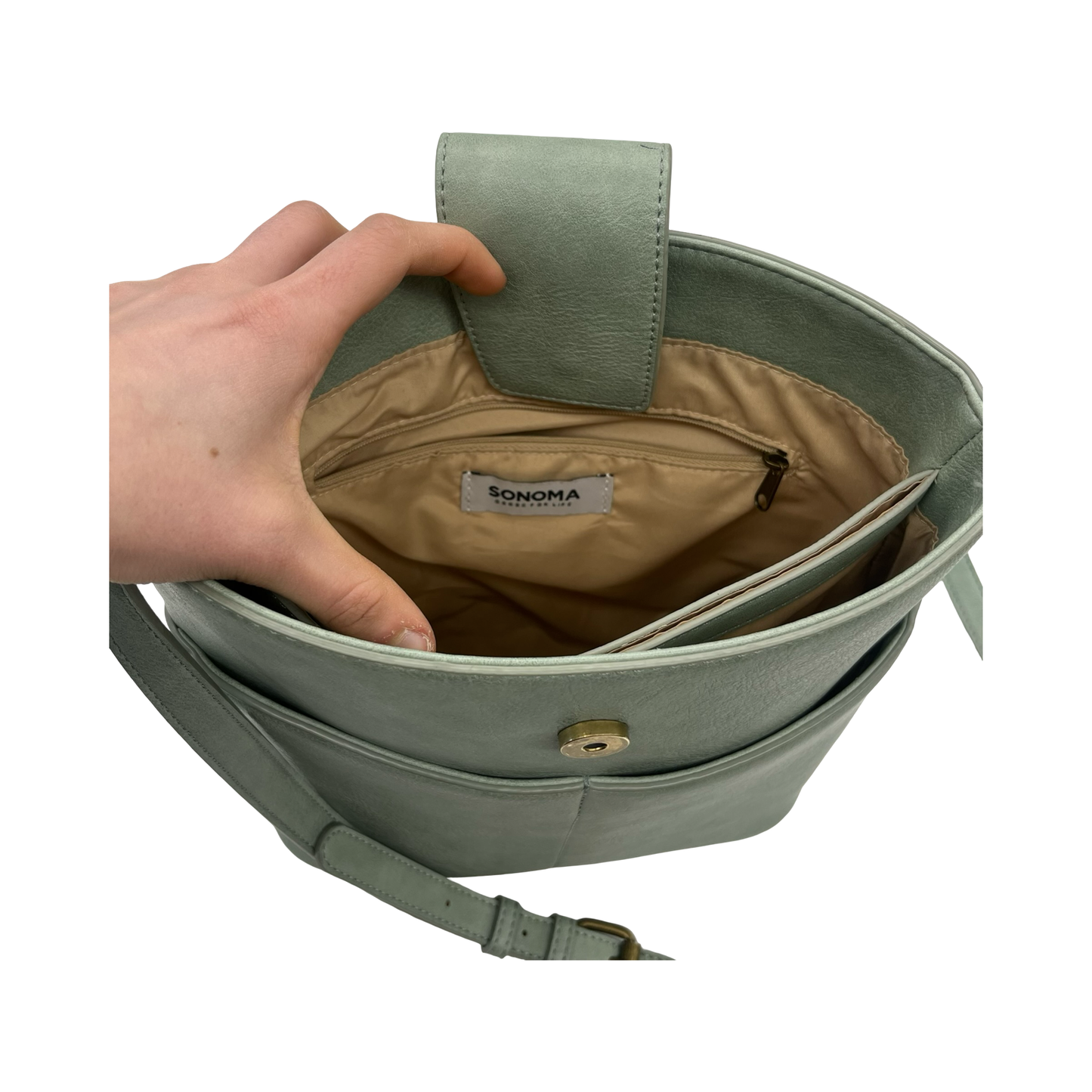 Crossbody By Sonoma In Green, Size:Medium