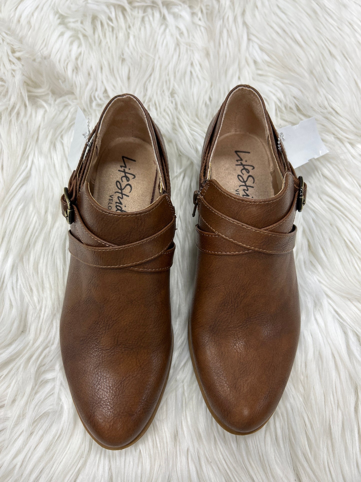 Boots Ankle Flats By Life Stride In Brown, Size:7.5