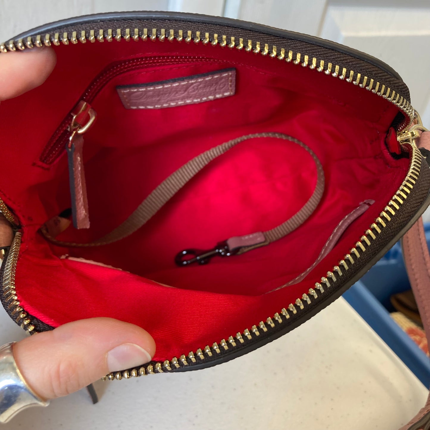 Crossbody Designer By Dooney And Bourke In Pink, Size:Small