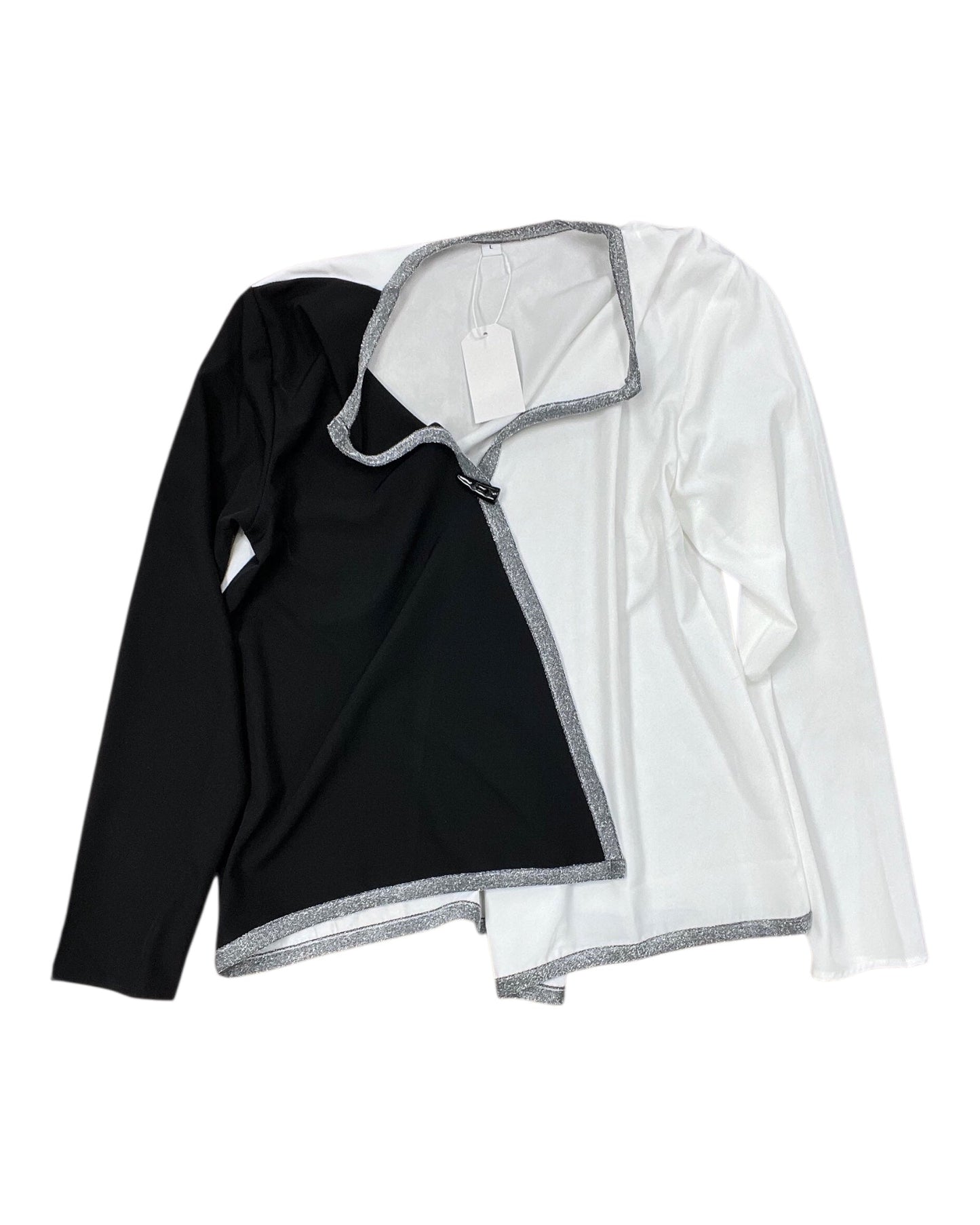 Top Ls By Clothes Mentor In Black & White, Size:L