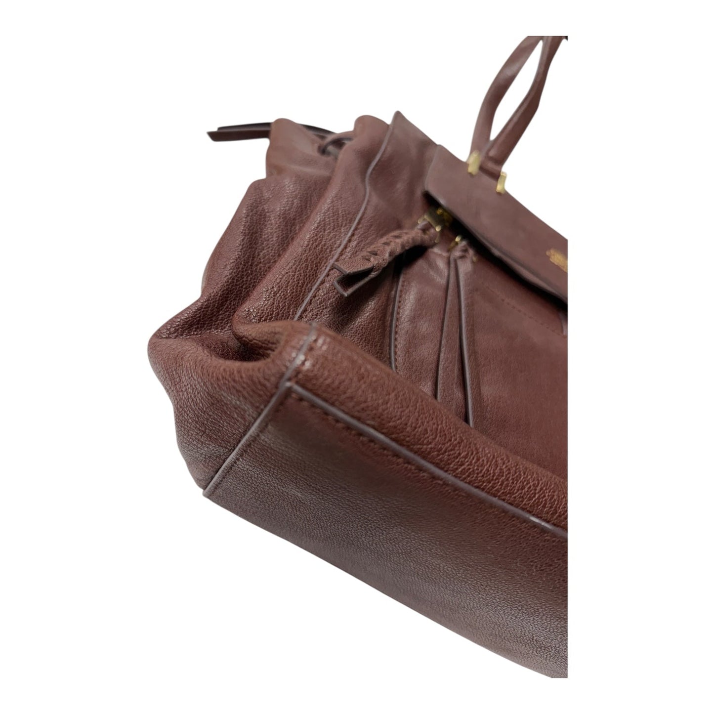 Handbag Leather By Vince Camuto In brown , Size:Large