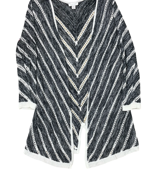 Sweater Cardigan By Christopher And Banks In Blue & White, Size:Xl