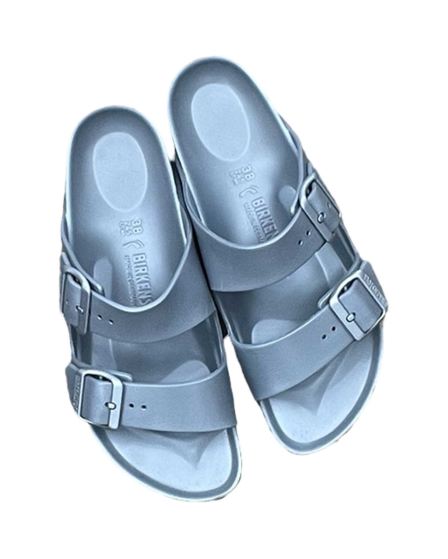 Sandals Flats By Birkenstock In Grey, Size:7.5