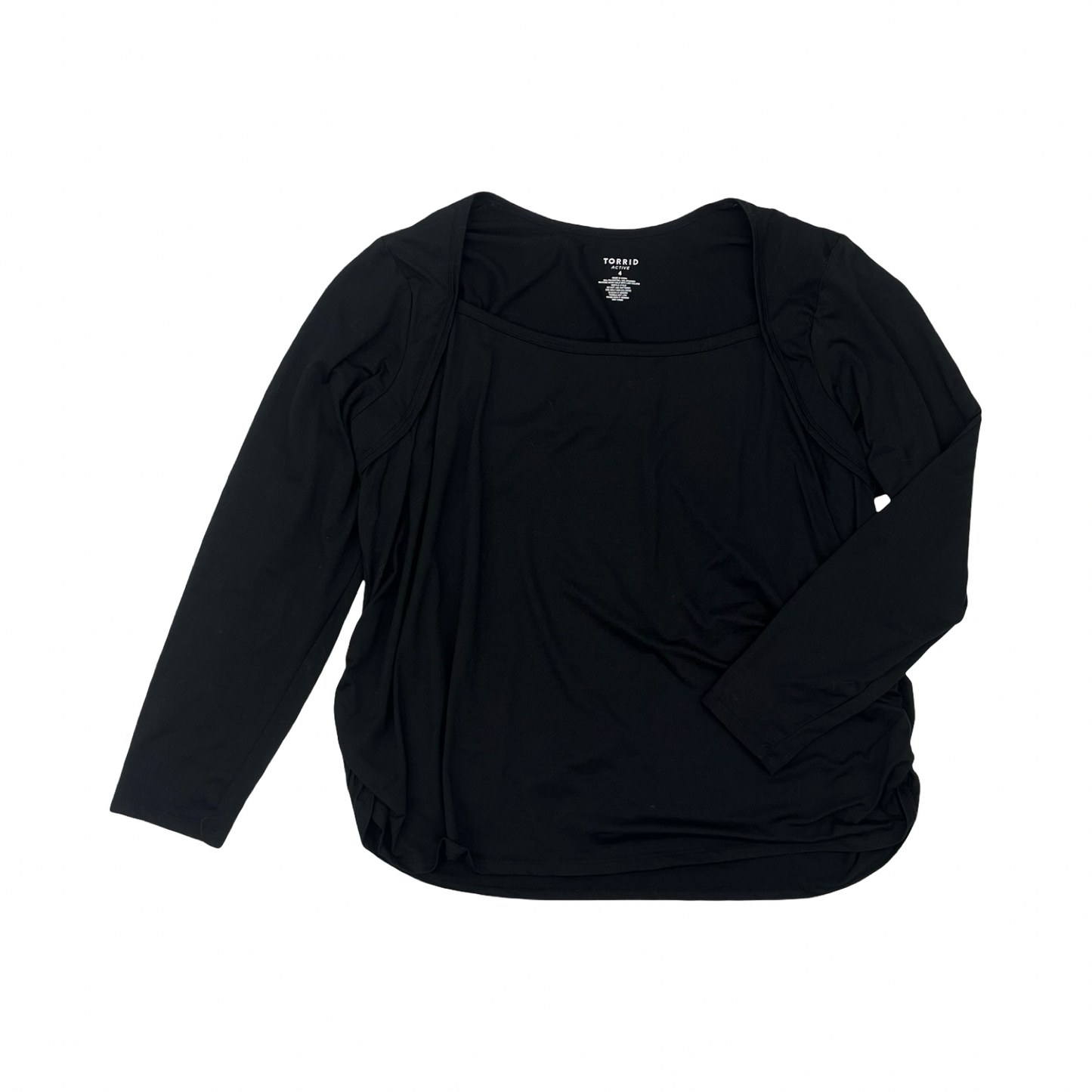 Athletic Top Ls Collar By Torrid In Black, Size:4X