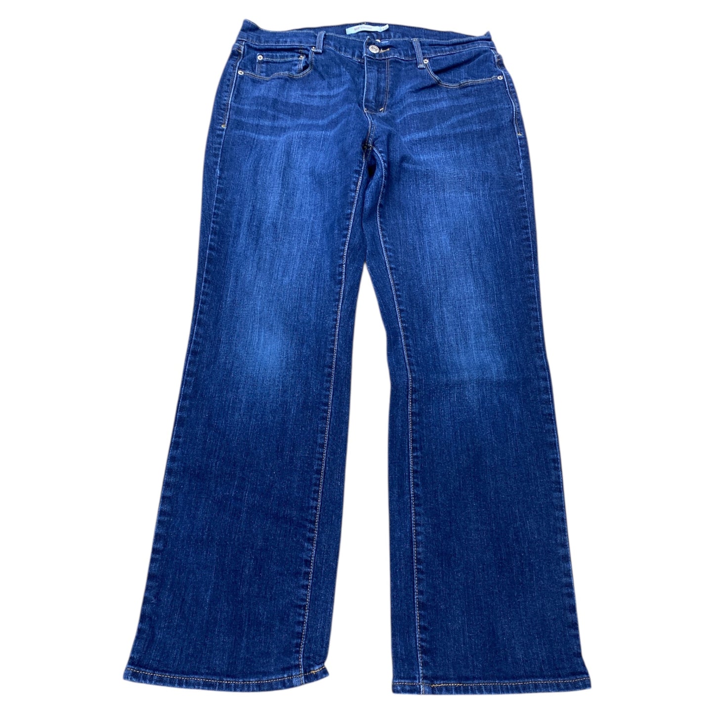 Jeans Straight By Levis In Blue Denim, Size:10
