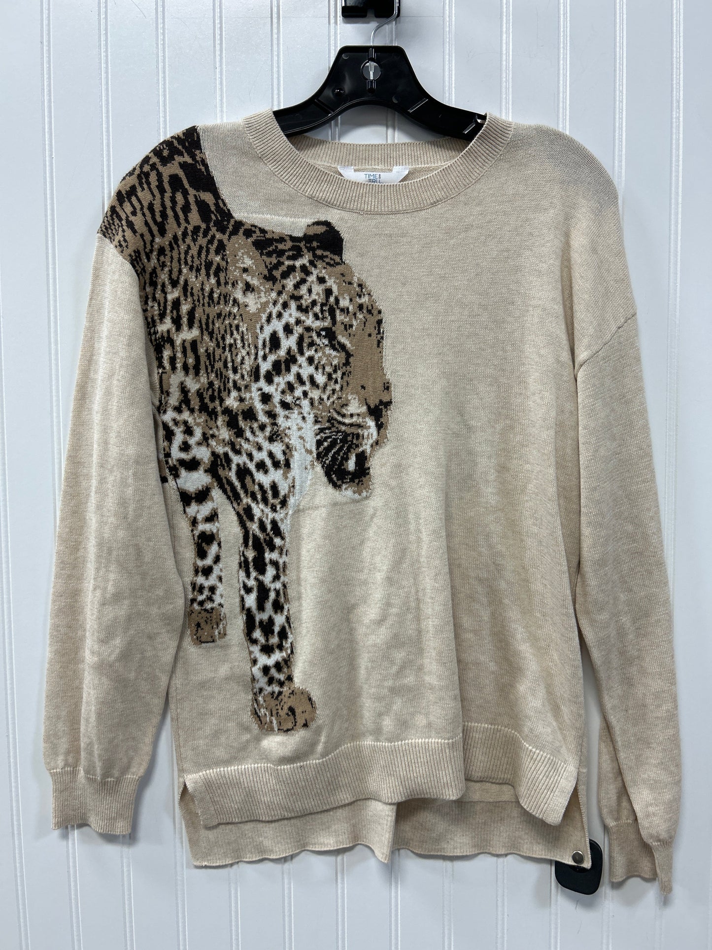 Top Ls By Time And Tru In Cream, Size:M