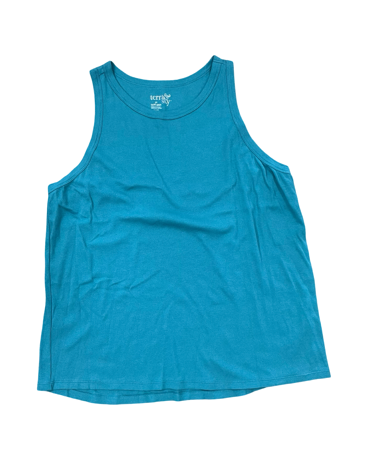 Tank Top By Terra & Sky In Teal, Size:3X