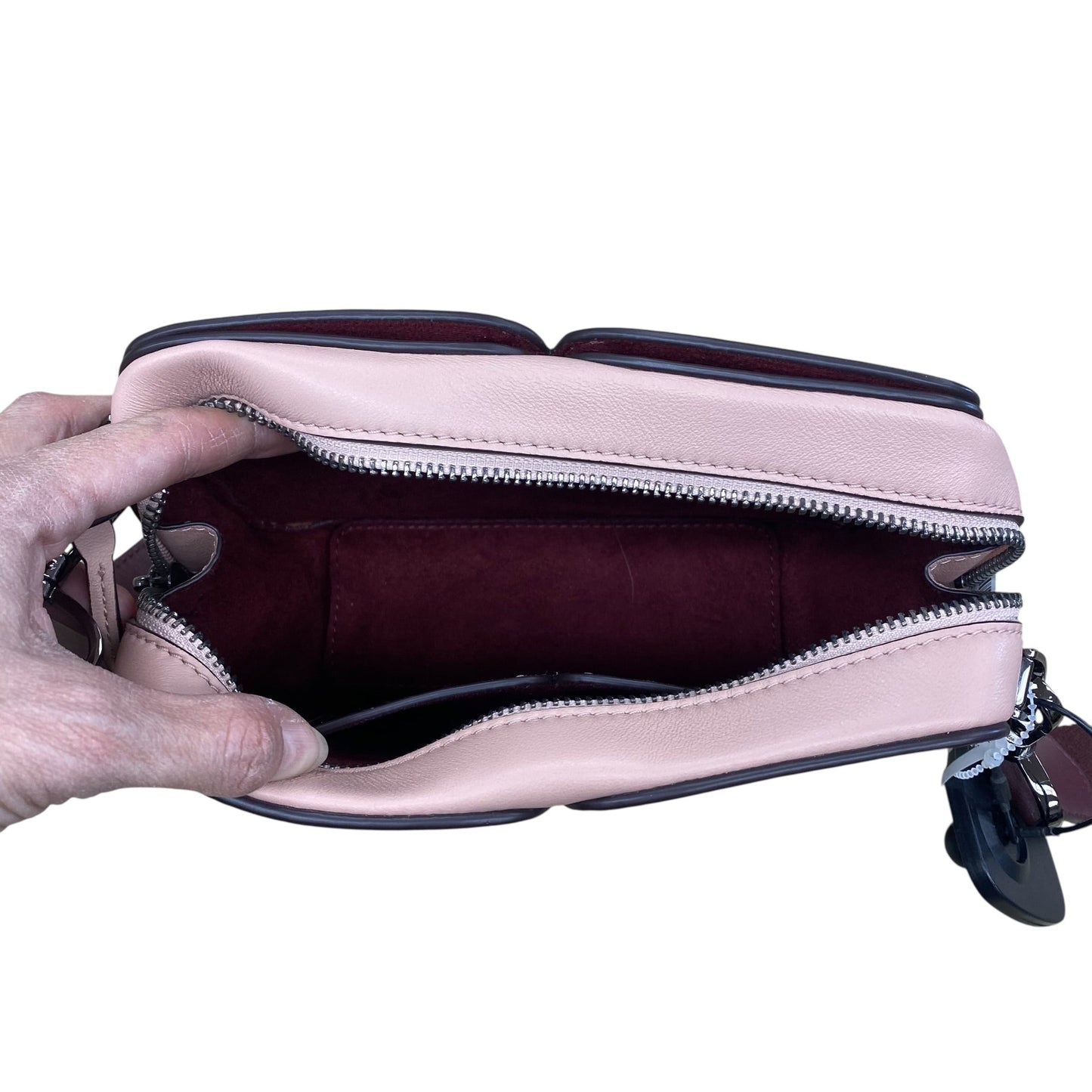 Handbag Designer By Kate Spade In Pink & Silver, Size:Small
